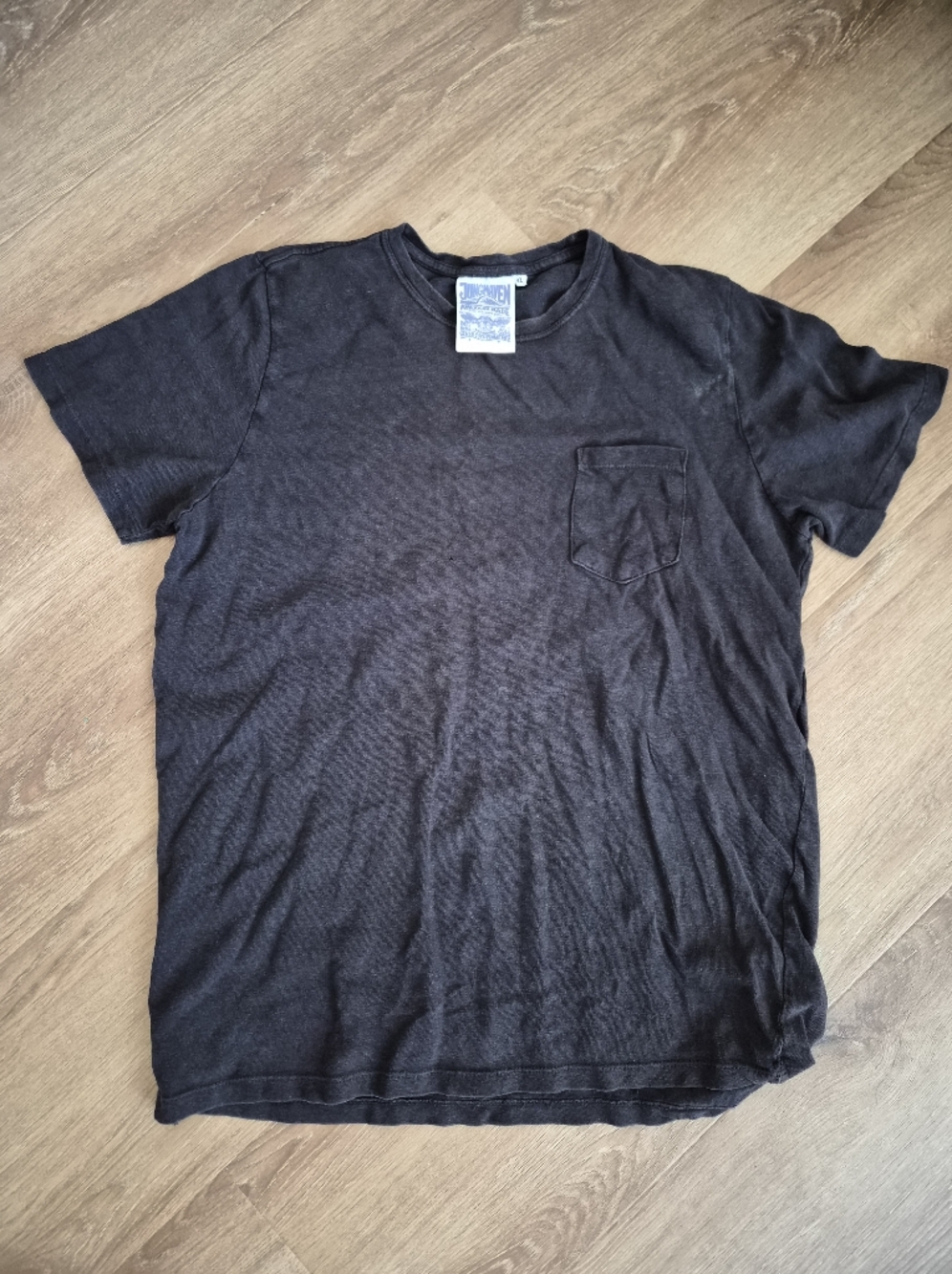 Jungmaven Short Sleeve Pocket Tee in Black Blended HEMP XL